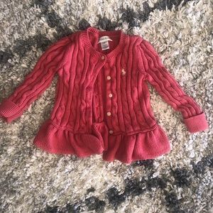 Dark Pink Ralph Lauren Cardigan 18m